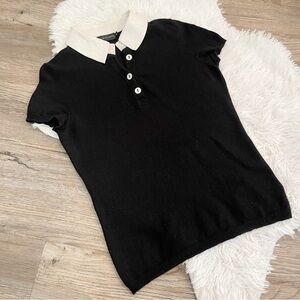 Dana Buchman Cashmere Sweater Sequin Collar Medium Short Sleeve